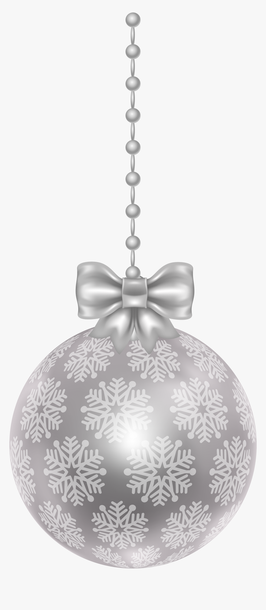 Silver Christmas Ball Transparent - Silver Christmas Ball Png, Png Download
