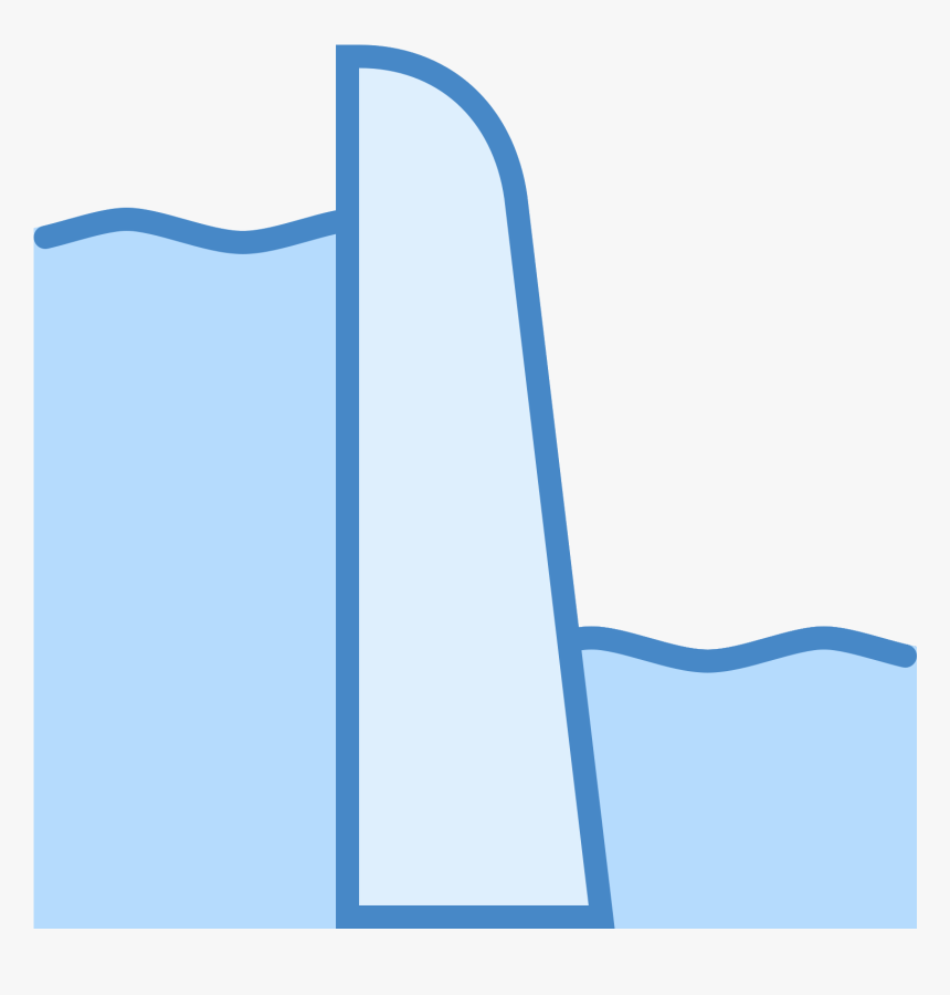 This Is An Image Of Two Sets Of Wavy Lines With A Dam, HD Png Download