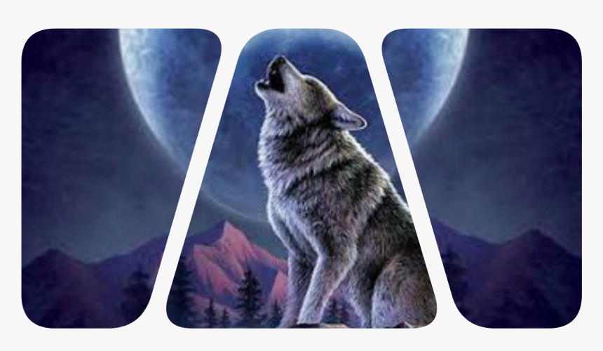 Wolf Howling At Moon 3d Art , Png Download, Transparent Png