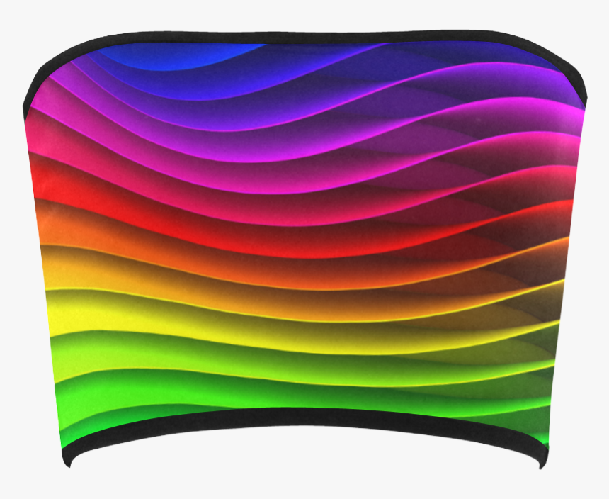 Rainbow Wavy Lines Bandeau Top - Graphic Design, HD Png Download