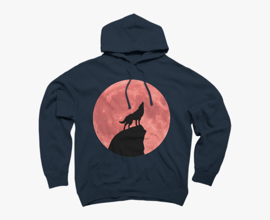 Wolf Howling At A Blood Moon - Tea Hoodie, HD Png Download