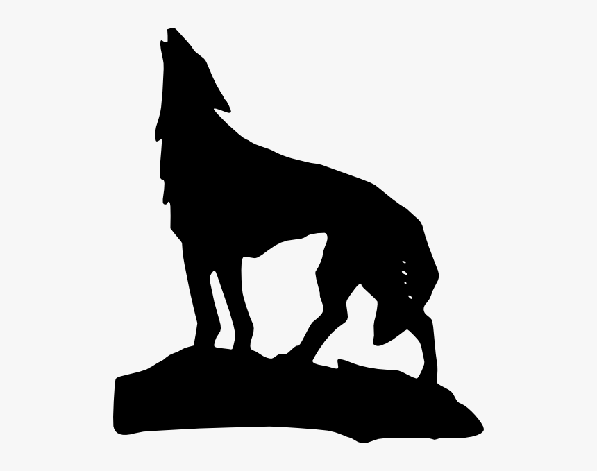 Clip Art At Clker - Howling Wolf On A Mountain, HD Png Download