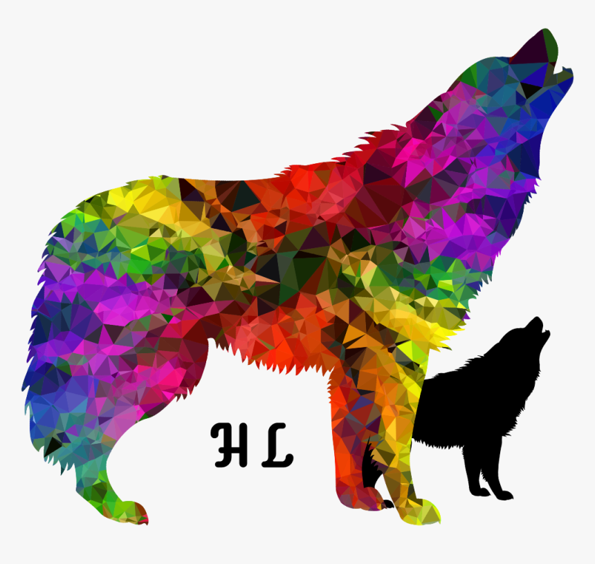 Gradient Rainbow Howling Wolf Throw Blanket - Wolf Howling Rainbow, HD Png Download