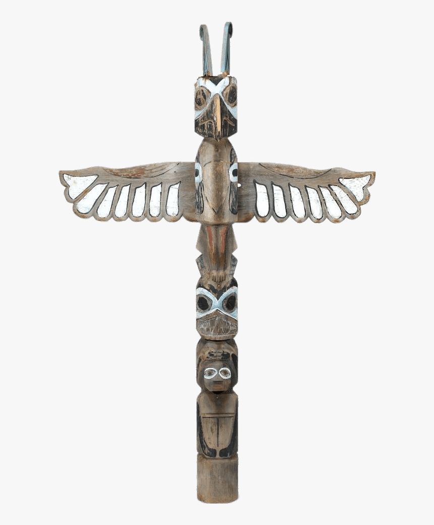 Carved And Painted Totem Pole - Totem Pole Png, Transparent Png