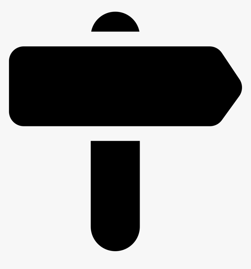 Right Arrow Signal On A Pole - Sign, HD Png Download