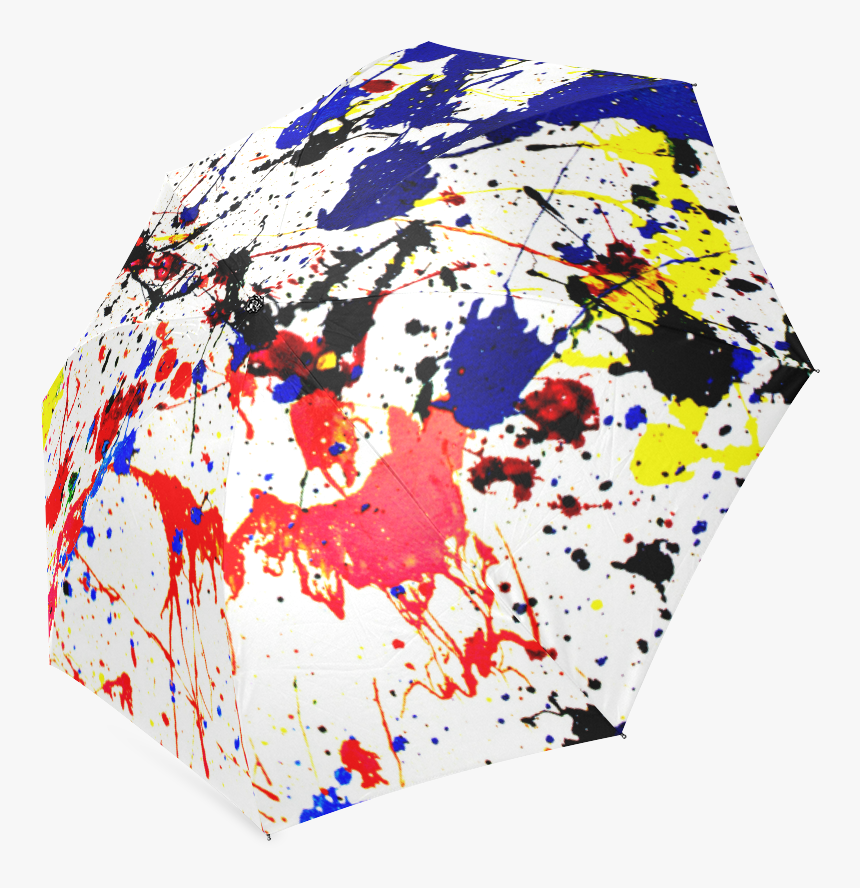 Blue & Red Paint Splatter Foldable Umbrella - Illustration, HD Png Download