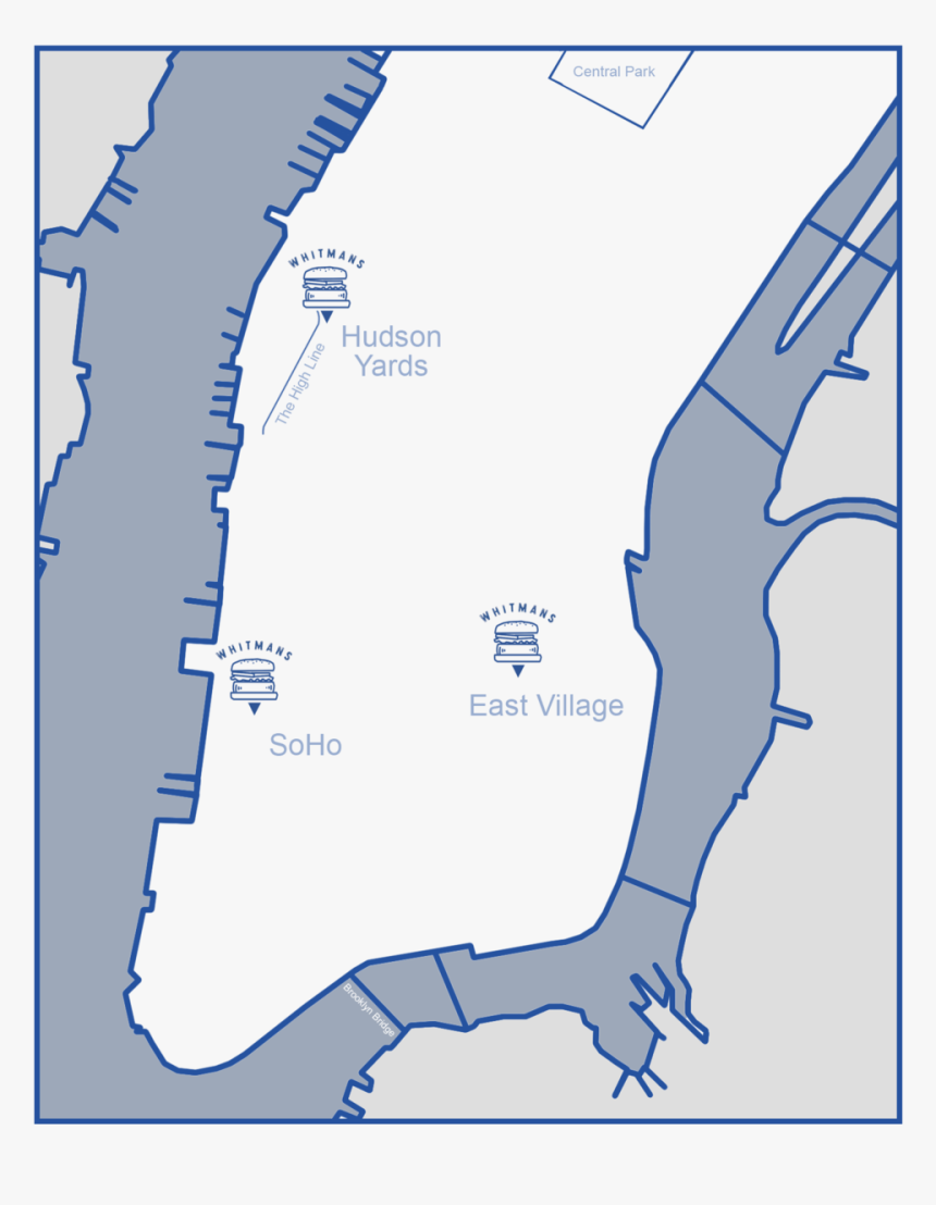 Whitmans Locations Map - Map, HD Png Download