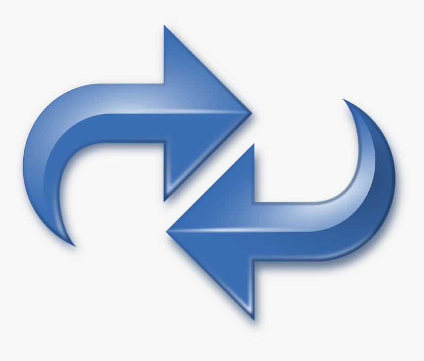 Arrows, Blue, Double, Reverse, Redo, Reload, Cycle - Reverse Arrow Clipart, HD Png Download