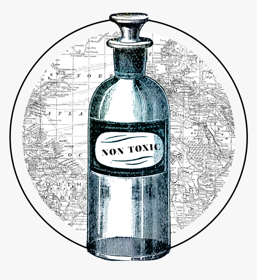 Non Toxic - Apothecary Bottles Vintage Illustration, HD Png Download