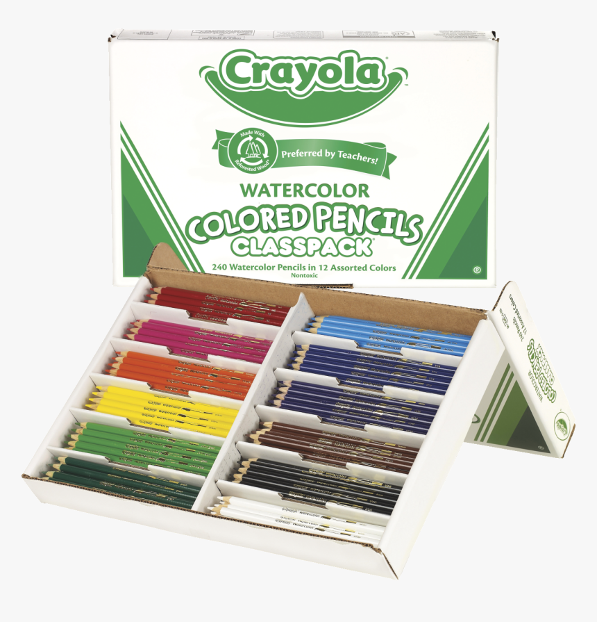 Crayola Non-toxic Watercolor Colored Pencil Classpack - Crayola Watercolor Pencils Classpack, HD Png Download