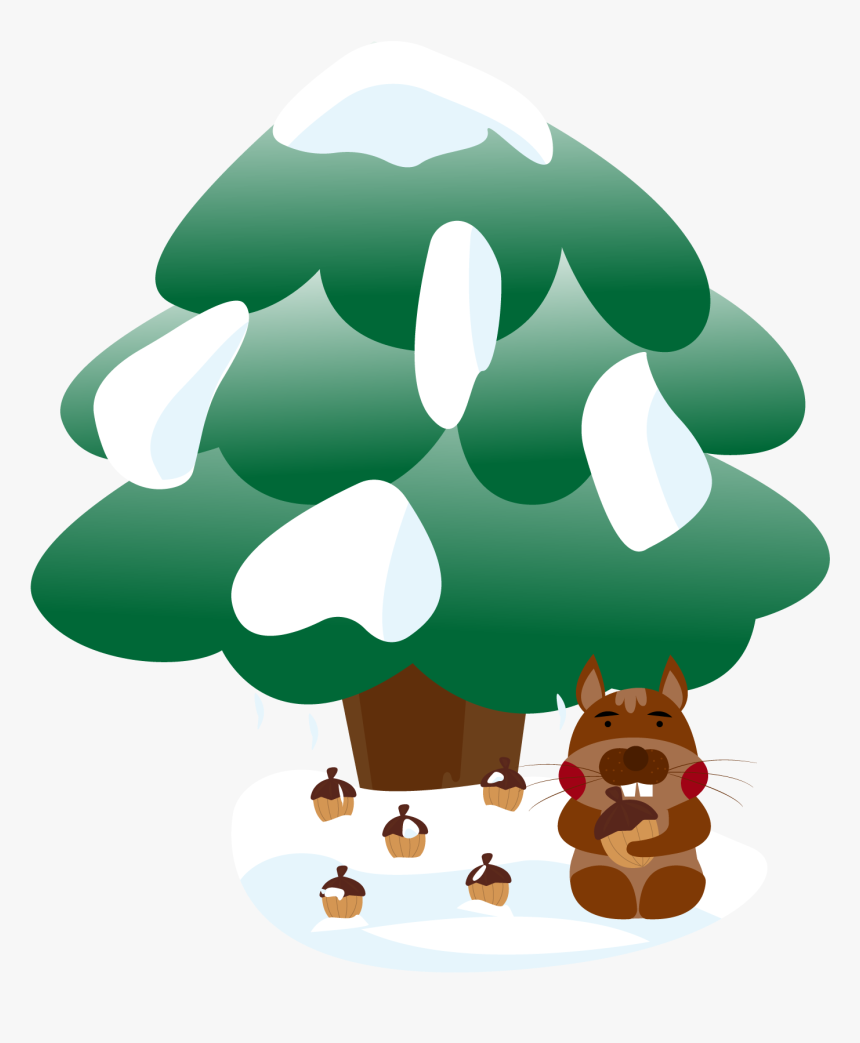 Snow Pine Winter Cone Png And Vector Image - Cartoon, Transparent Png