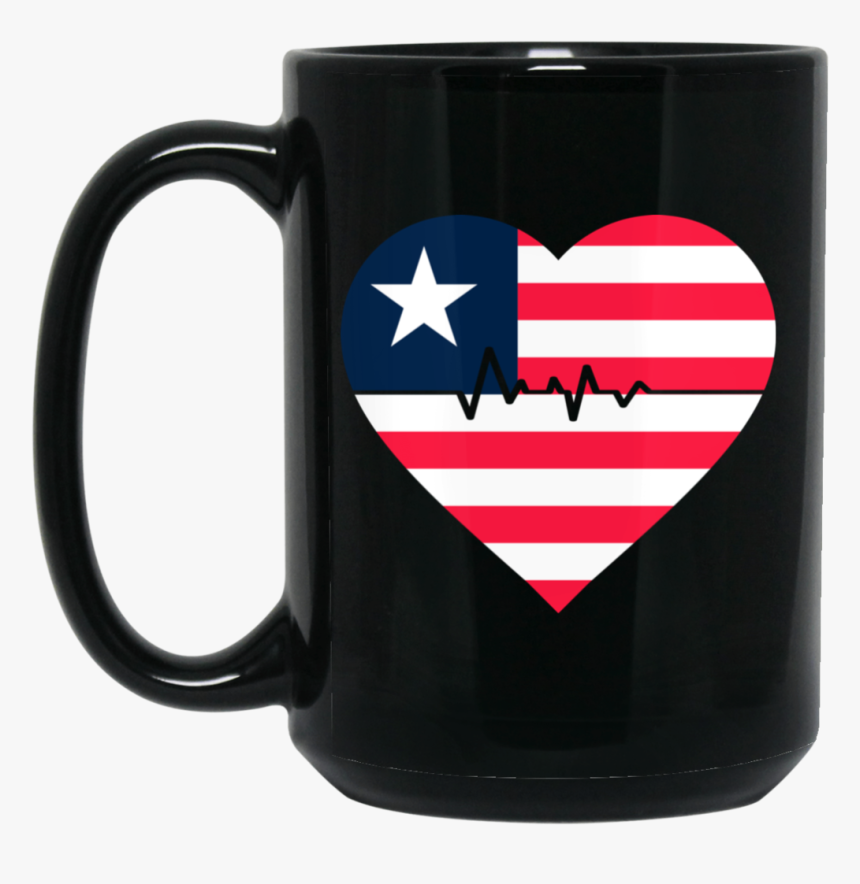 Liberia Puerto Rico Heartbeat Flag Funny T-shirt 11oz - Belong To A Needy Little, HD Png Download
