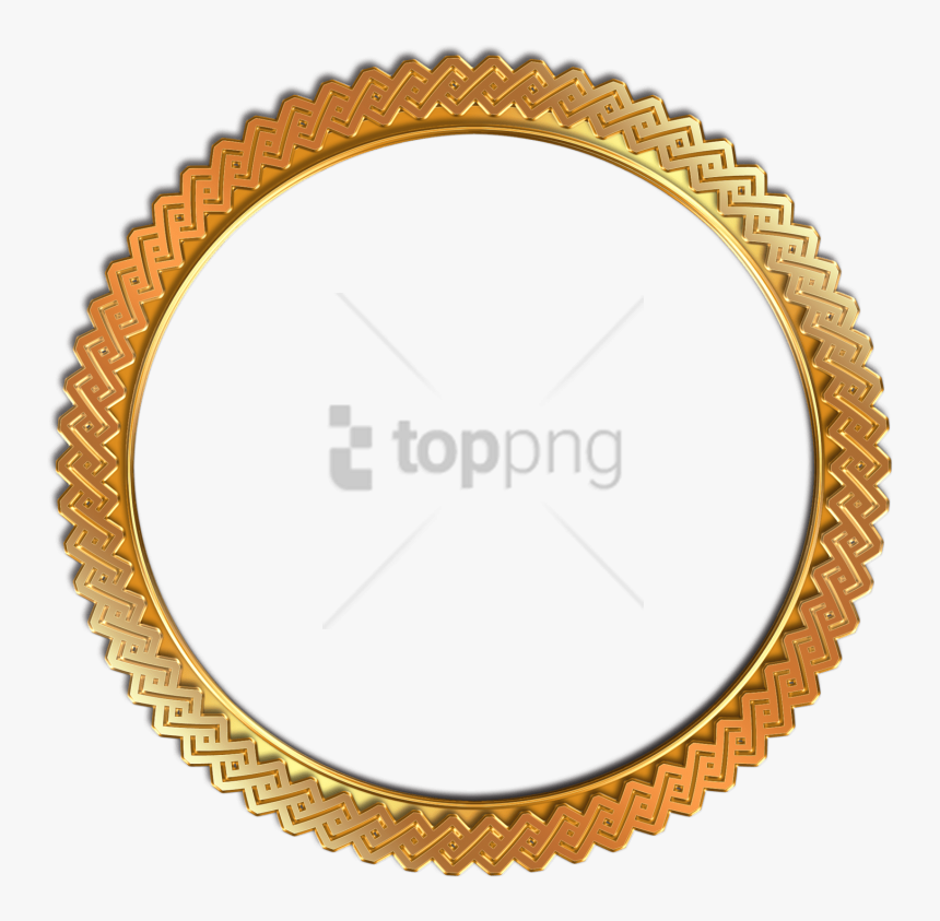 Yellow,circle,clip Cap - Golden Round Frame Png, Transparent Png