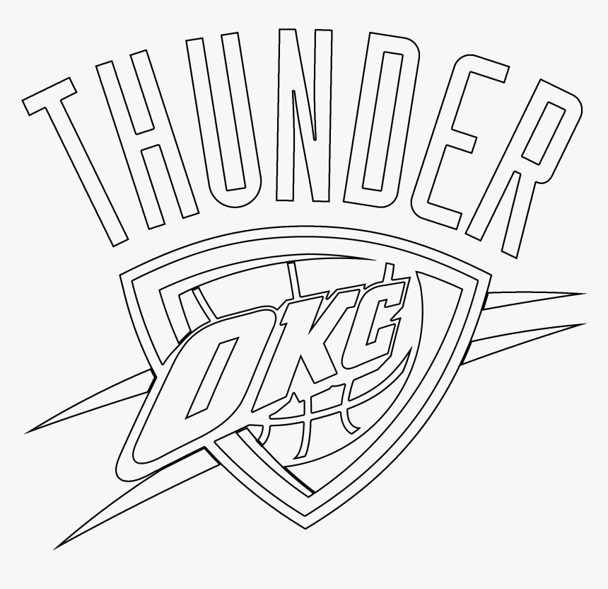 Transparent Oklahoma Outline Png - Okc Thunder Logo Outline, Png Download