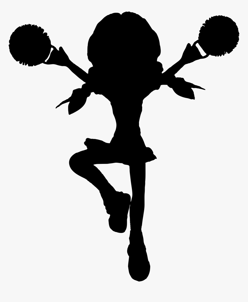 Poms Free Download On - Cheerleader Silhouette Png Transparent, Png Download