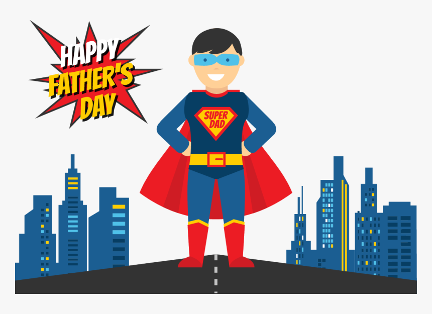 Father Superhero Illustration - Happy Fathers Day Superhero, HD Png Download