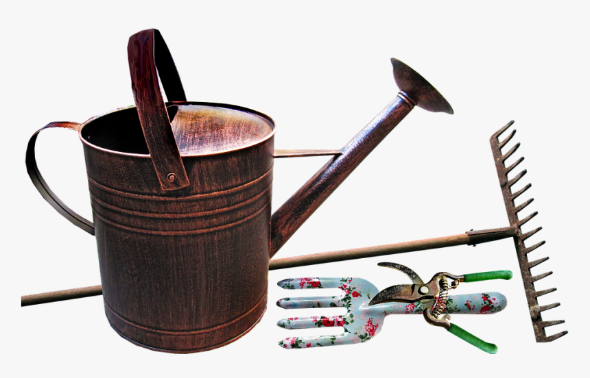 Watering Can, Garden, Equipment, Rake, Work, Irrigation - Garden Equipment Png, Transparent Png