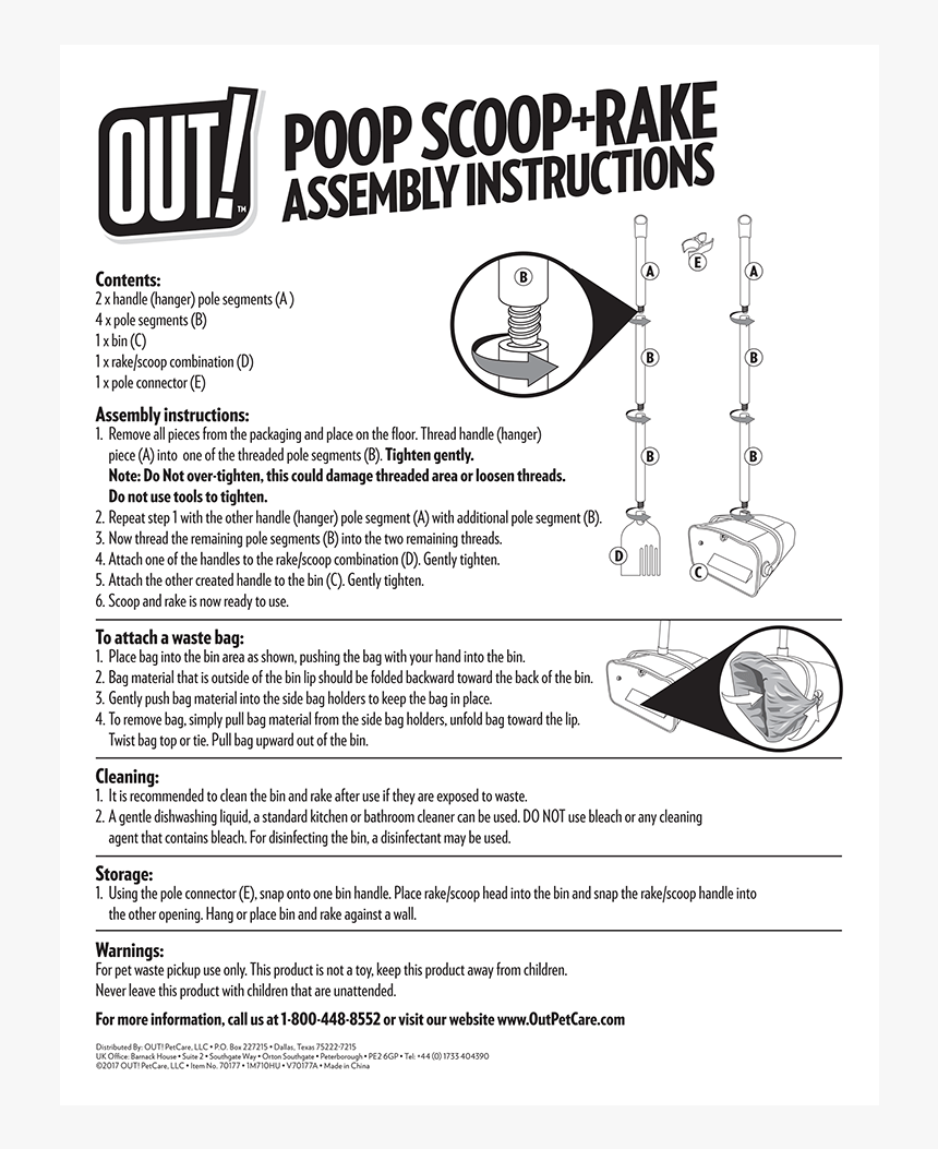 Out Dog Poop Scoop And Rake, For Easy Dog Waste Pickup - Pet, HD Png Download