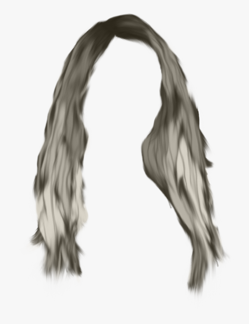 Hair Wig Png - Long Grey Hair Png, Transparent Png