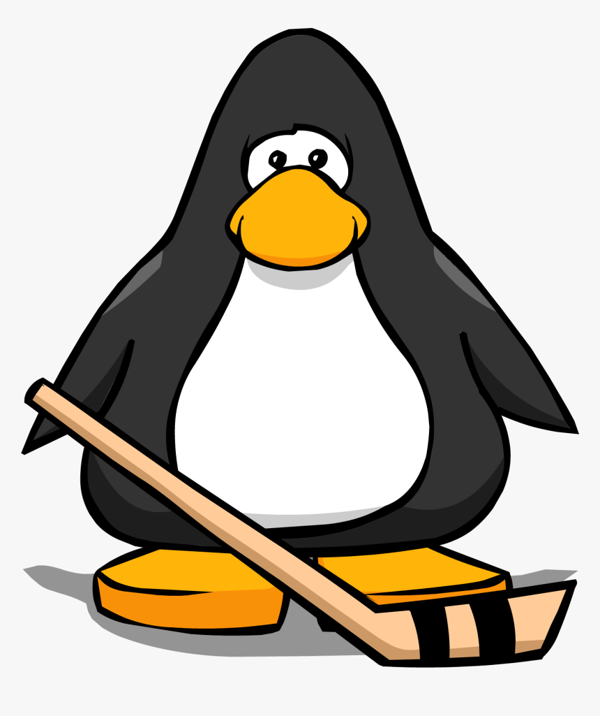 Hockey Stick From A Player Card - Penguin With Santa Hat, HD Png Download