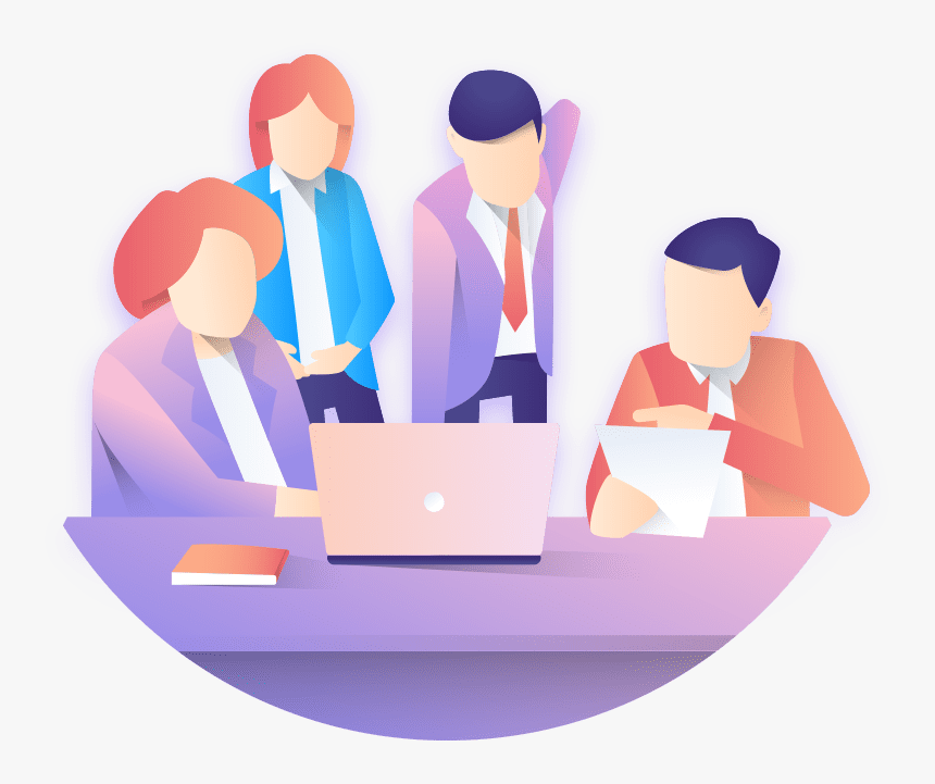 An Illustration Of Businesspeople Around A Laptop - Envato, HD Png Download