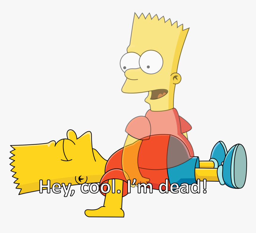 M De Yellow Cartoon Clip Art Nose - Cool Im Dead Bart, HD Png Download