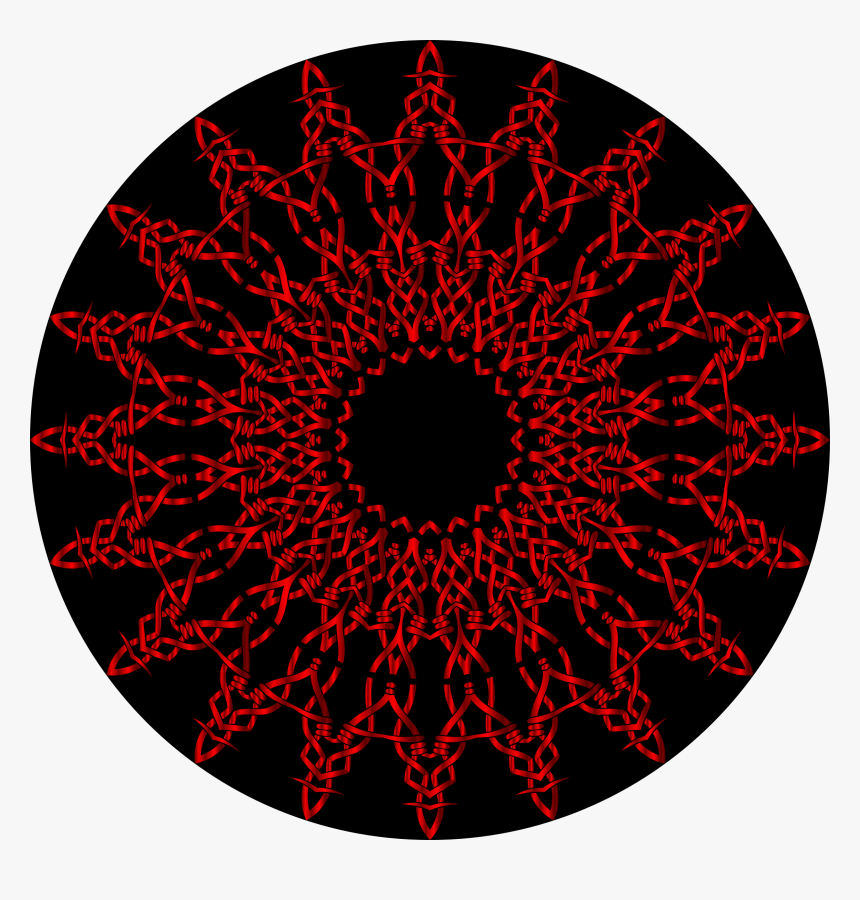 Barbed Wire Ornament 3 Crimson Clip Arts - Circle, HD Png Download