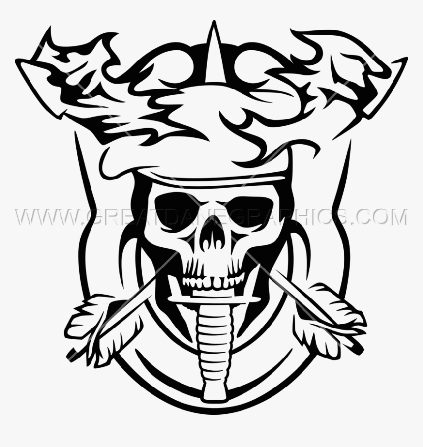 Clip Art Stock Drawing Arrow Skull - Skull With A Beret Transparent Background, HD Png Download