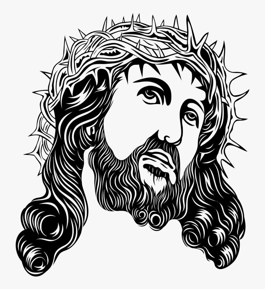 Clip Art Holy Face Clip Art - Jesus With Crown Of Thorns Png, Transparent Png