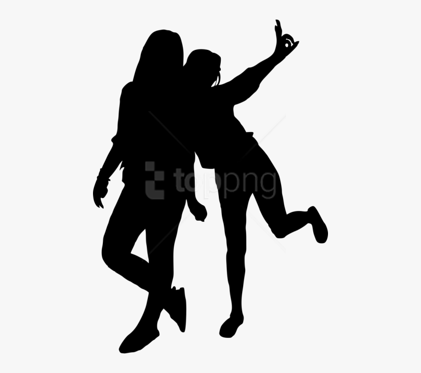 Free Png Girl Group Hoto Posing Silhouette Png Images - 2 Girls Silhouette Png, Transparent Png