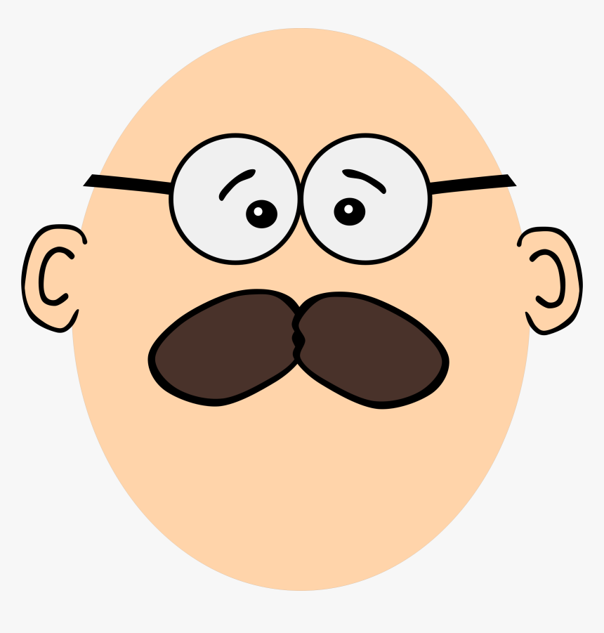 Bold Guy With Mustache Clip Arts - Man With A Mustache Clipart, HD Png Download