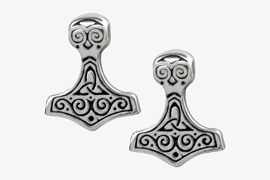 Thor Hammer Earrings - Silver Thor Hammer Earrings, HD Png Download