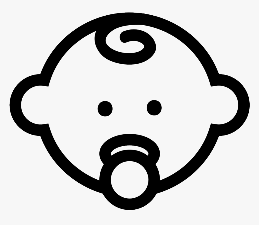 Baby Head Outline With Pacifier Comments - Transparent Baby Png Icon, Png Download