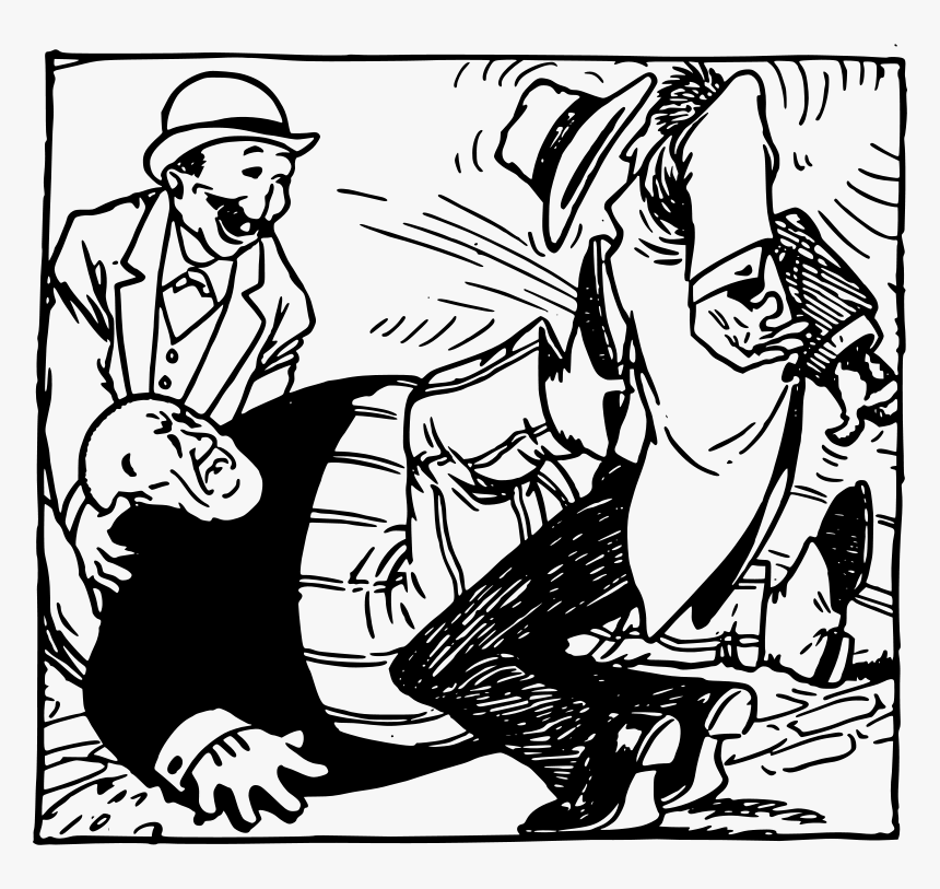 Fat Man Kicks Man In A Hat Fat Man Kicks Man In Hat, HD Png Download , Transparent Png Image