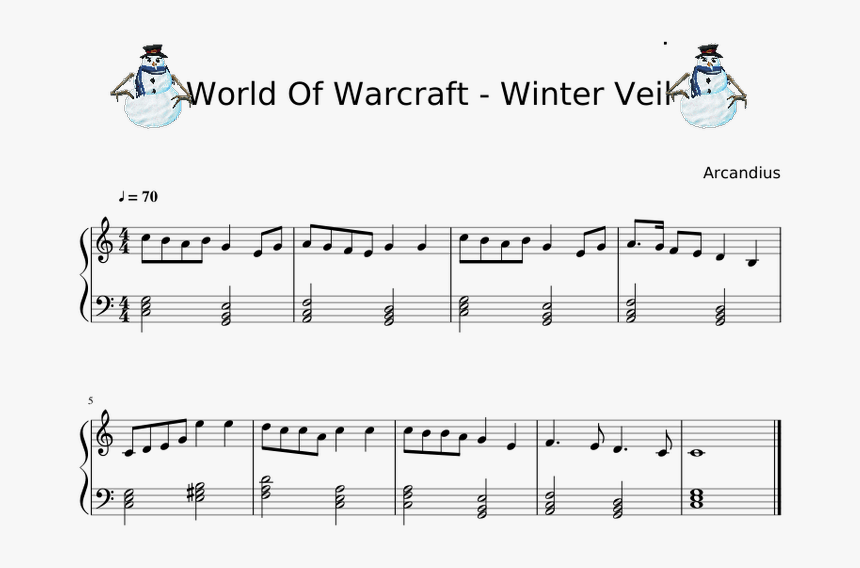 World Of Warcraft - World Of Warcraft Sheet Music, HD Png Download