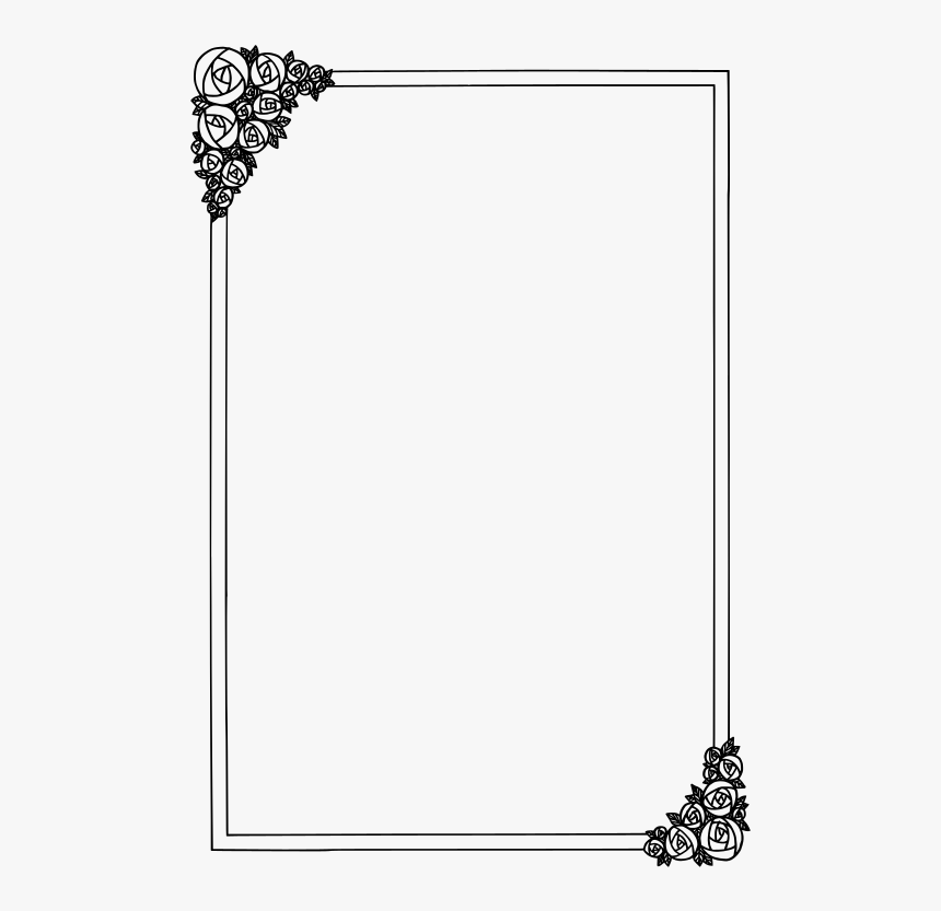 Border With Roses - Modern Border Frame Png, Transparent Png