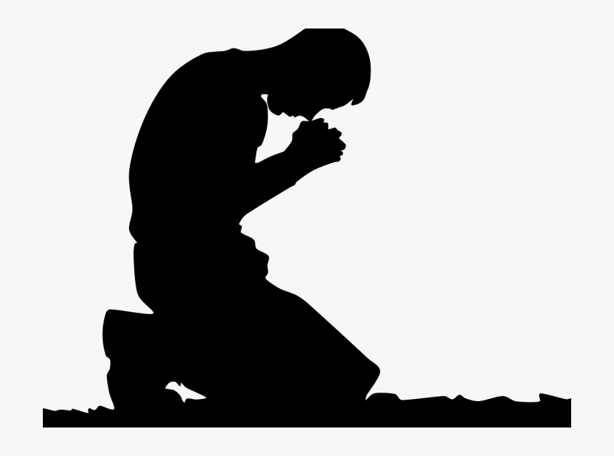 Prayer Hands Kneeling God Clip Art Transprent - Praying Silhouette Png, Transparent Png