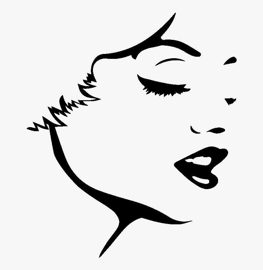 Sticker Marilyn Monroe Visage Ambiance Sticker Kc - Outlines Of Peoples Faces, HD Png Download