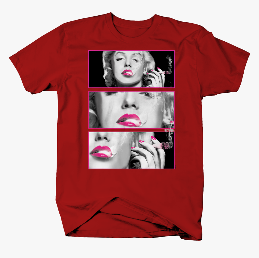 Sexy Hot Marilyn Monroe Pink Lips Smoking Marijuana - Marilyn Monroe Smoking T Shirt, HD Png Download