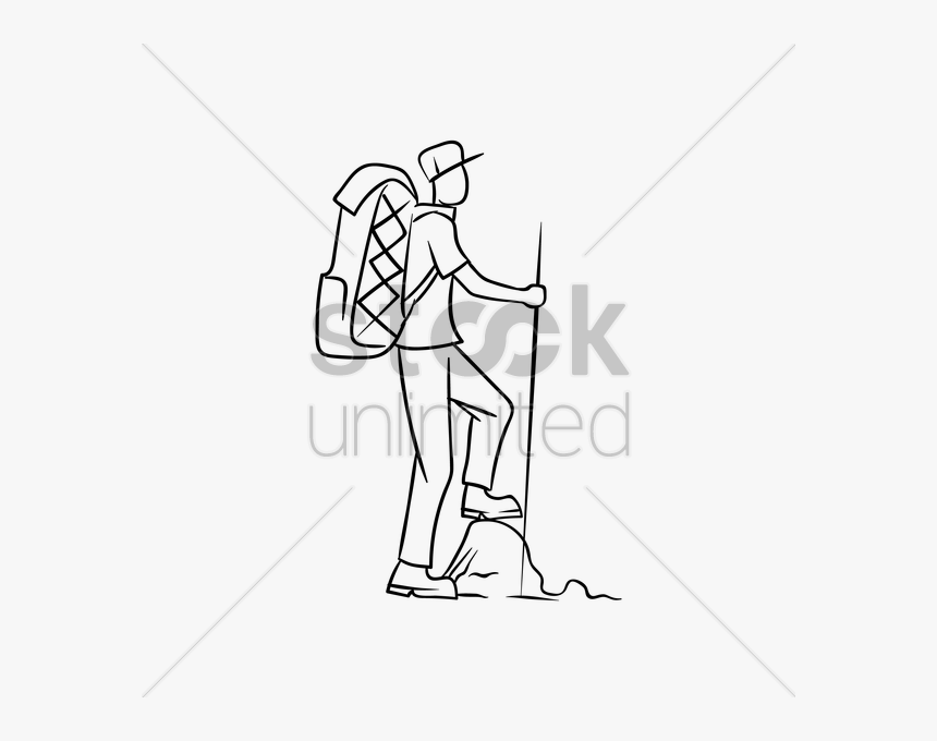 Transparent Hiking Png - Hiking Drawing, Png Download