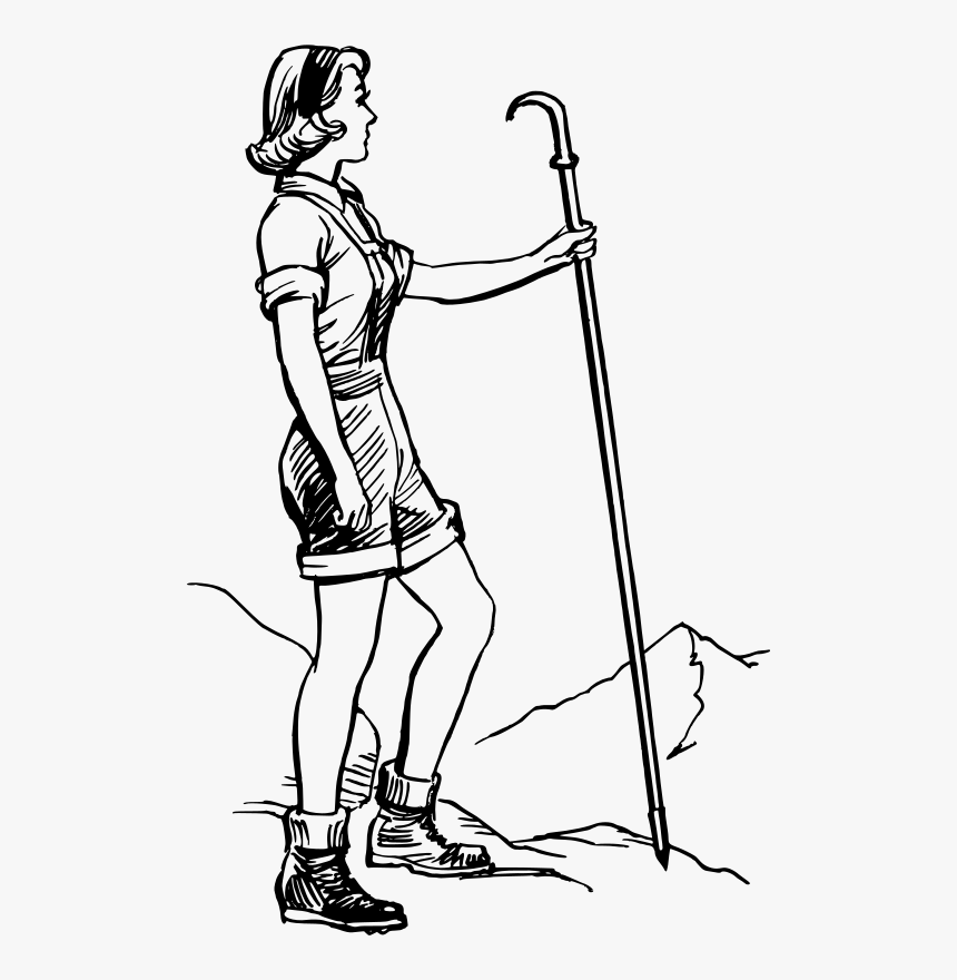 Hiker - Woman Hiking Drawing, HD Png Download