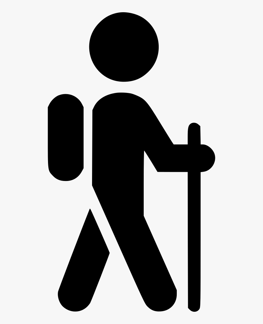 Hiker With Backpack - Trail Hike Silhouette, HD Png Download