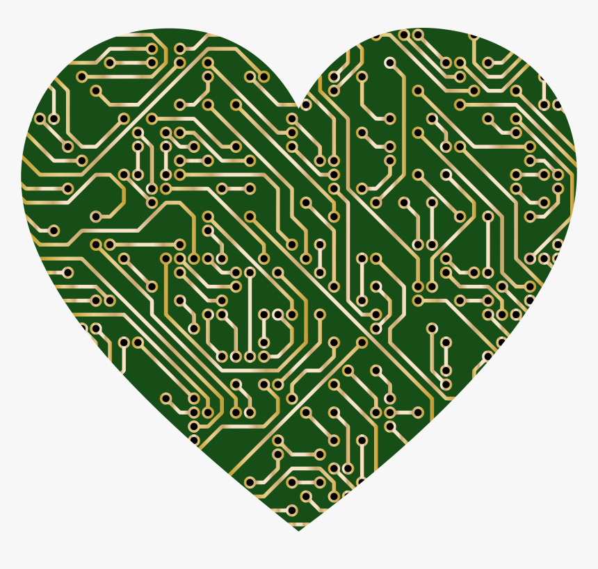 Printed Circuit Board Heart - Clip Art Circuit Board, HD Png Download