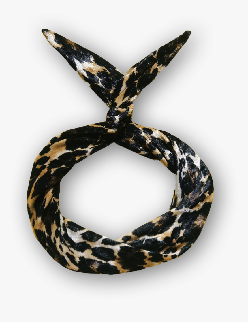 Image Of Velvet Leopard Print Wire Headband - Scarf, HD Png Download