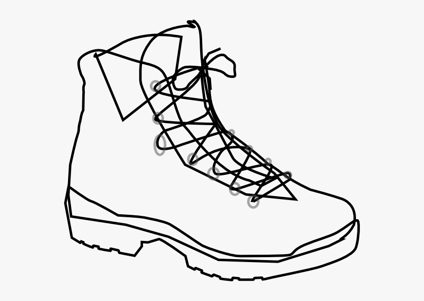 Hiker Cliparts Transparent - Boots Outline, HD Png Download