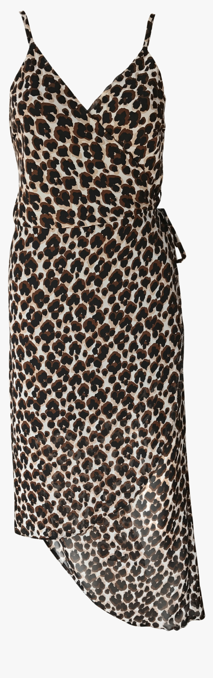 Leopard Print Animal Print Wrap Dress, HD Png Download