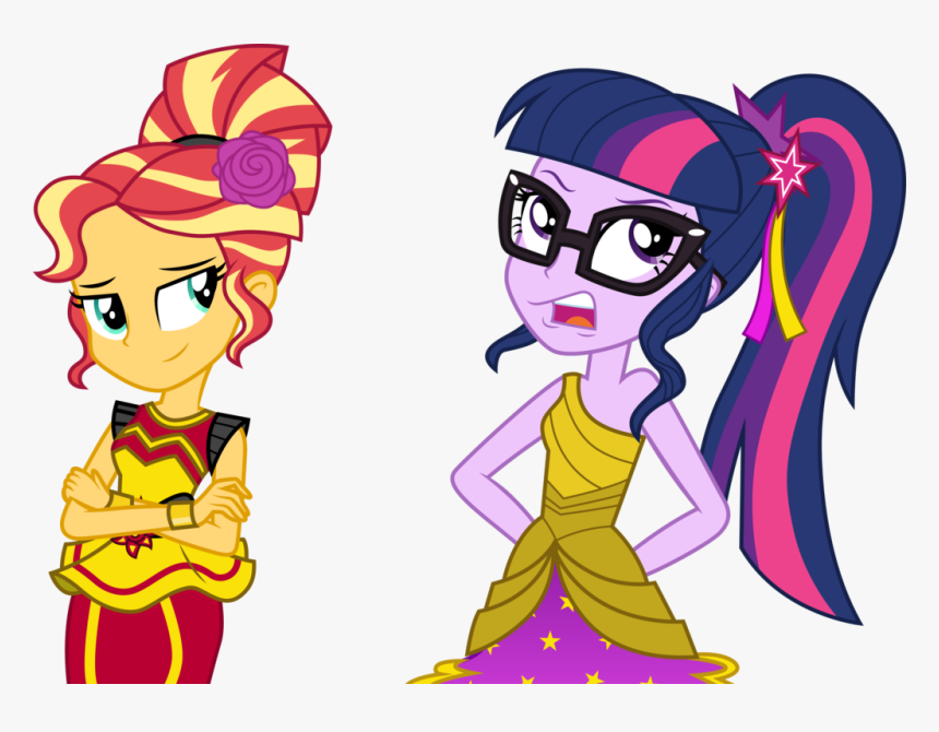 Sunset And Twilight Sparkle By Cloudyglow On - Sunset And Twilight Mlp, HD Png Download