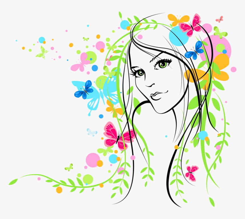 Transparent Merci Png - Girls Sketch In Colour, Png Download