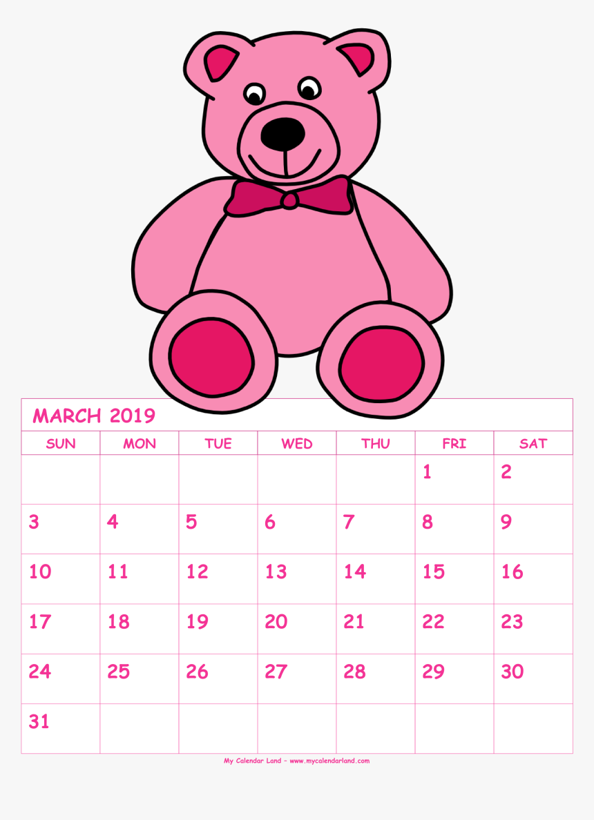 Calendar August 2019 Cartoon, HD Png Download