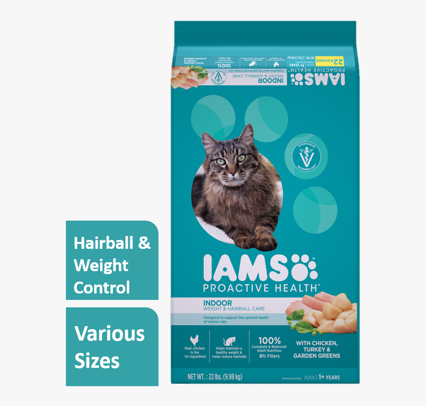 Iams Cat Food Indoor Weight And Hairball, HD Png Download